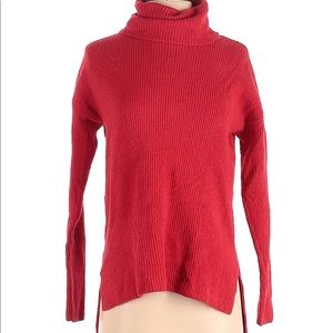 LOFT Turtle Neck Sweater in Red